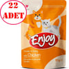 Enjoy Kedi Pouch Tavuklu Yaş Mama Sos İçinde Et Parçacıklı 85 Gr 22 AD 35007470 Amazon Pet Center