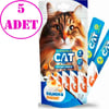 EuroGold Cat Sıvı Kedi Ödülü Somon-Karides 5x15 Gr 5 AD 21379000 Amazon Pet Center