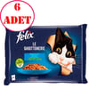 Felix Multipack Somonlu ve Ton Balıklı Yetişkin Kedi Yaş Maması 4x85 Gr 6 AD 35007197 Amazon Pet Center