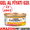 Gourmet Gold Parça Etli Soslu Somonlu ve Tavuklu Kedi Konservesi 85 Gr 12 AD Gel Al 35003489 Amazon Pet Center