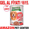Jungle Köpek Konservesi Kuzu Etli Av Hayvanlı 415 GR 24 AD Gel Al 20944001 Amazon Pet Center