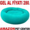 Pet Pretty Kedi Köpek İçin Simit Yatak Silikon Elyaflı Turkuaz Gel Al 35011361 Amazon Pet Center