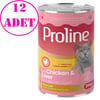 Proline Kedi Konserve Maması Pate Tavuklu ve Ciğerli 395 Gr 12 AD 20593001 Amazon Pet Center