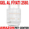 QH Papağan Kafesi Beyaz 46x46x85 Cm 81809-R Gel Al 35013556 Amazon Pet Center