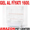QH Papağan Kafesi Düz Çatılı Beyaz 46x36x57 Cm 81701-R Gel Al 35013631 Amazon Pet Center
