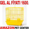 QH Papağan Kafesi Düz Çatılı Sarı 46x36x57 Cm 81701-R Gel Al 35013655 Amazon Pet Center