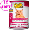 Quik Biftekli ve Sebzeli Kedi Konservesi 415 Gr 12 AD 18861006 Amazon Pet Center