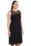 LADIES FIRST Büyük Beden 2577 Lacivert Kısa Abiye Elbise
