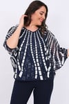 Büyük Beden 2779 Lacivert Bluz+Bady İkili Takım