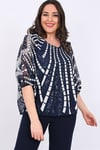Büyük Beden 2779 Lacivert Bluz+Bady İkili Takım