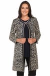 LADIES FIRST Büyük Beden 2932 Lacivert&Gold Ceket+Bady İkili Takım