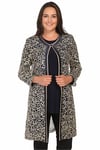 LADIES FIRST Büyük Beden 2932 Lacivert&Gold Ceket+Bady İkili Takım