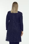 LADIES FIRST Büyük Beden 2932 Lacivert-Lacivert Ceket+Bady İkili Takım