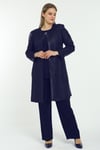 LADIES FIRST Büyük Beden 2932 Lacivert-Lacivert Ceket+Bady İkili Takım