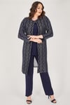 LADIES FIRST Büyük Beden 3152 Lacivert Ceket+bady İkili Takım