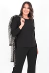 LADIES FIRST Büyük Beden 3152 Siyah Ceket+bady İkili Takım