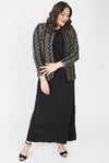 LADIES FIRST Büyük Beden 3153 Siyah Ceket+elbise İkili Takım