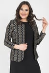 LADIES FIRST Büyük Beden 3153 Siyah Ceket+elbise İkili Takım