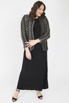 LADIES FIRST Büyük Beden 3153 Siyah Ceket+elbise İkili Takım
