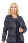Büyük Beden 3723 Lacivert Ceket+Bluz Takım
