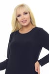 Büyük Beden 3723 Lacivert Ceket+Bluz Takım