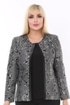 Büyük Beden 3724 Siyah-Gümüş Ceket+Bluz Abiye Takım