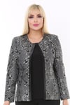 Büyük Beden 3724 Siyah-Gümüş Ceket+Bluz Takım