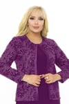 Büyük Beden 3738 Mürdüm Ceket+Bluz Takım