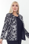 Büyük Beden 3784 Lacivert Ceket+Bluz Takım