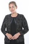 Büyük Beden 3804 Siyah Ceket+Bluz Takım