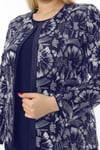 Büyük Beden 3808 Lacivert-Altın Ceket+Bluz Takım