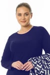 Büyük Beden 3839 Lacivert Ceket+Bluz Takım