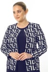 Büyük Beden 3839 Lacivert Ceket+Bluz Takım
