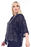  Büyük Beden 3862 Lacivert  Bluz+Bady İkili Takım