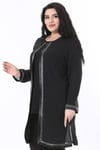 Büyük Beden 3881 Siyah Ceket+Bluz İkili Takım