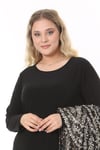 Büyük Beden 3890 Siyah-Altın Ceket+Bluz Takım