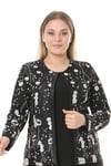 Büyük Beden 3904 Siyah Ceket+Bluz Takım