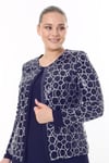 Büyük Beden 3910 Lacivert Ceket+Bluz Takım