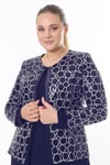 Büyük Beden 3910 Lacivert Ceket+Bluz Takım