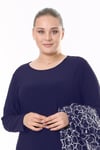Büyük Beden 3910 Lacivert Ceket+Bluz Takım