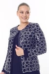 Büyük Beden 3910 Lacivert Ceket+Bluz Takım
