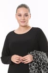 Büyük Beden 3910 Siyah Ceket+Bluz Takım