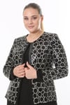 Büyük Beden 3910 Siyah Ceket+Bluz Takım