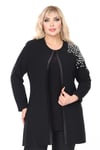 Büyük Beden 3932 Siyah Ceket+Bluz Takım