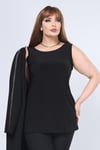 Büyük Beden 3935 Siyah Ceket+Bluz Takım