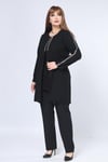 Büyük Beden 3935 Siyah Ceket+Bluz Takım
