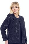 Büyük Beden 3944 Lacivert Ceket+Bluz Takım