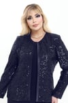 Büyük Beden 3944 Lacivert Ceket+Bluz Takım