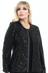 Büyük Beden 3944 Siyah Ceket+Bluz Takım