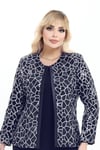 Büyük Beden 3958 Lacivert Ceket+Bluz Takım